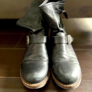 Frye slouchy combat ankle boots